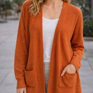 Madewell Women’s Knit Cardigan Sweater Size S Wool Alpaca Blend Rust Orange